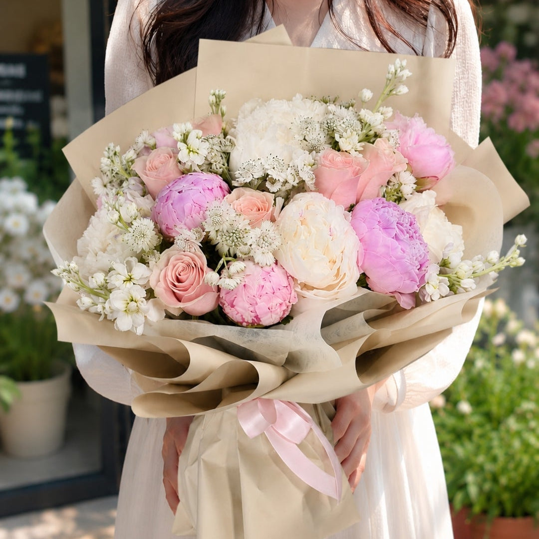 Blush Peony Garden Bouquet