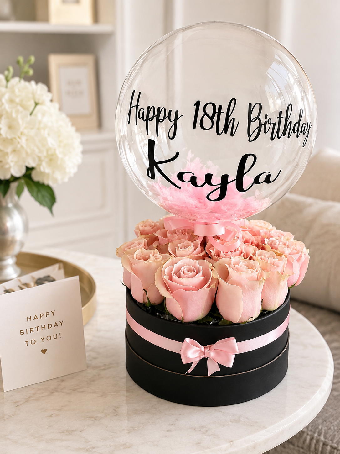 Blush Rose Balloon Box